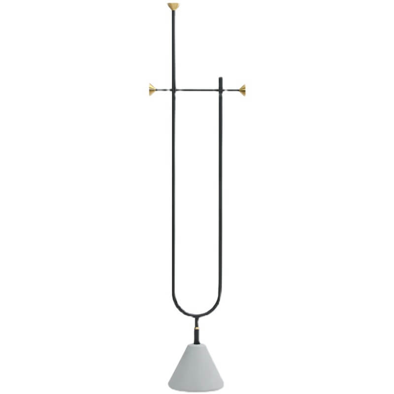 Side angle of the Elegant Ombre Floor Coat Stand in a stylish entryway, displaying multiple coats and bags.