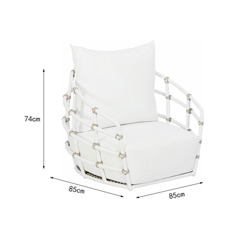 Outdoor sectional rattan daybed sofa with plush cushions and aluminum frame, ideal for backyard relaxation.