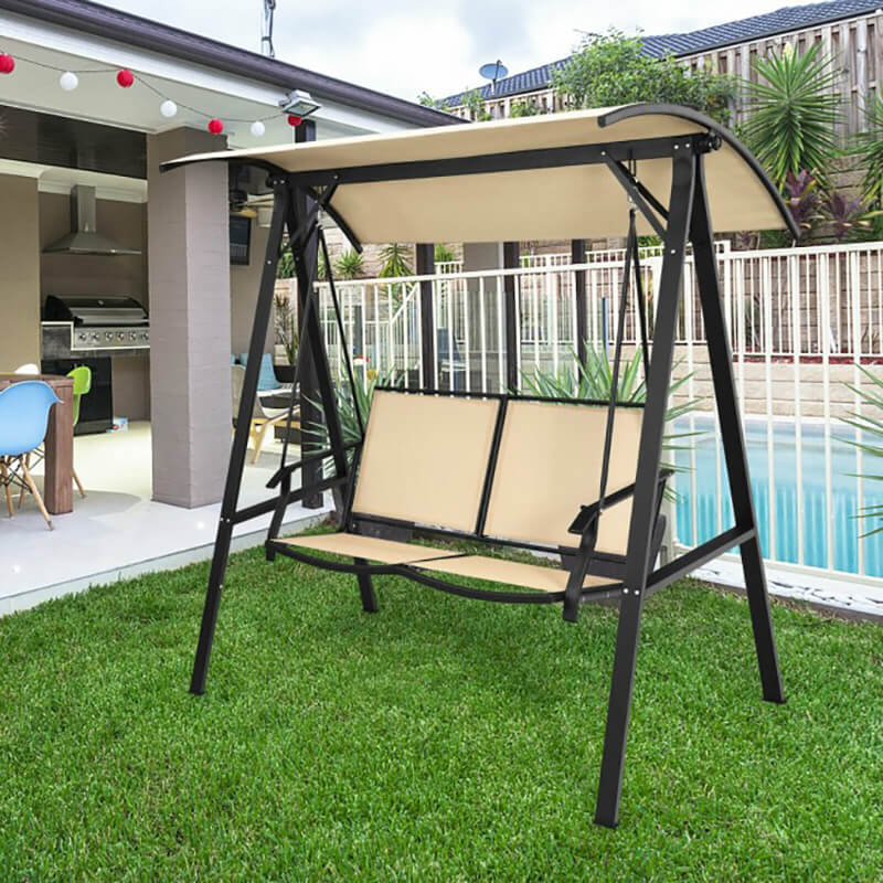Close-up of the hammocks ergonomic armrests and high backrest for ultimate comfort.