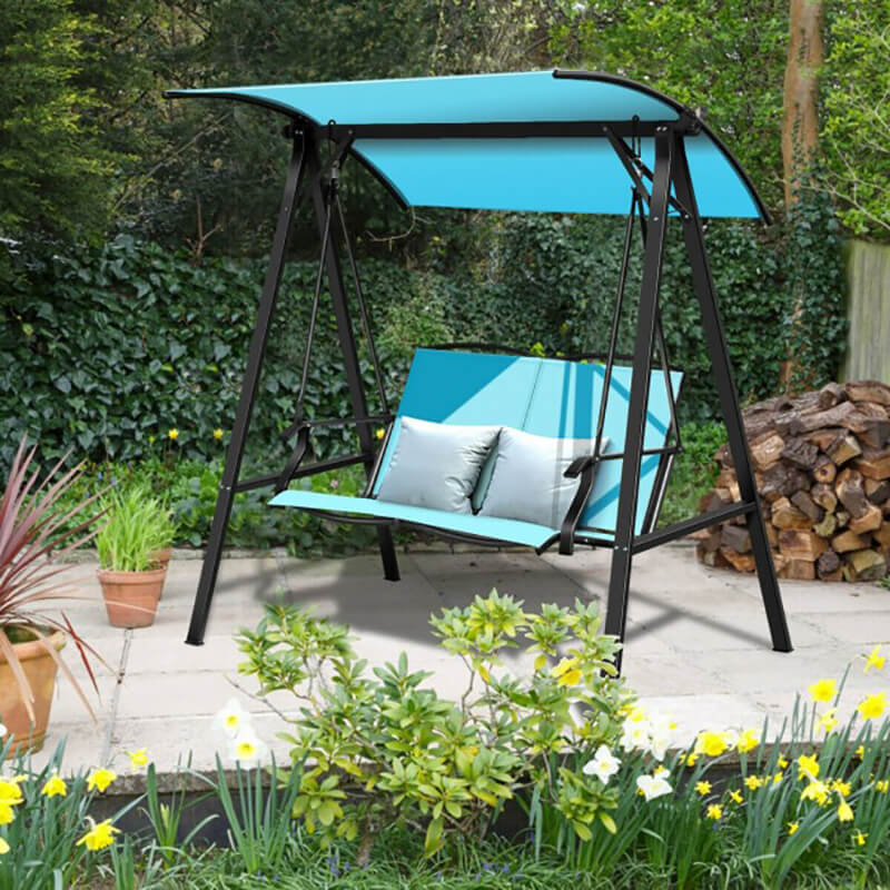 Close-up of the hammocks ergonomic armrests and high backrest for ultimate comfort.