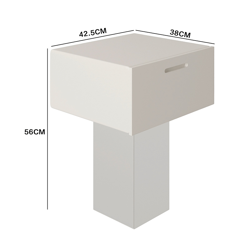 The end table styled with decorative items, emphasizing its versatility in home decor.