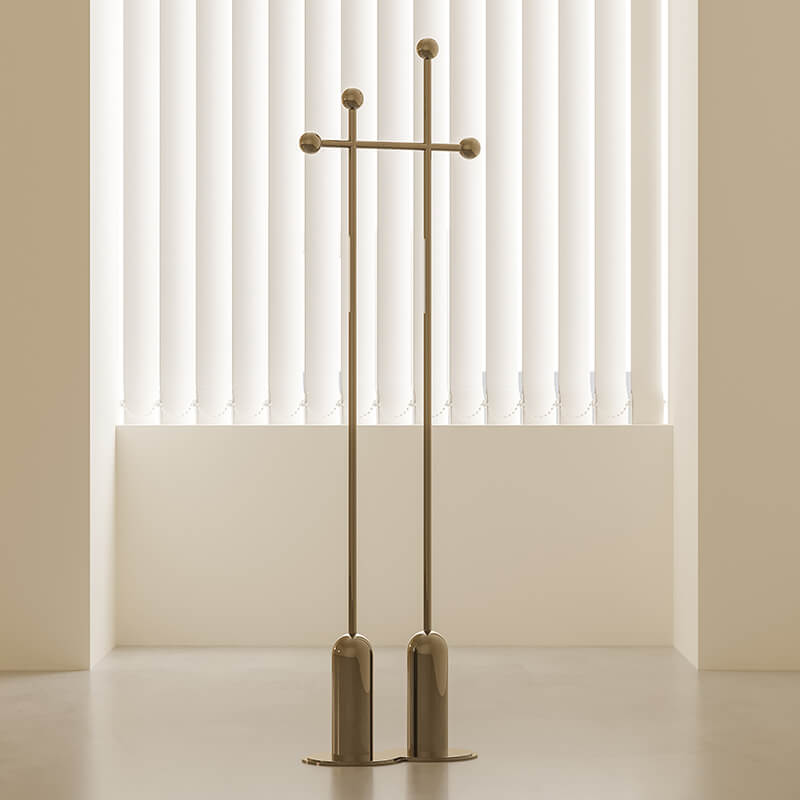 Stylish coat rack in a silver finish, perfect for small spaces