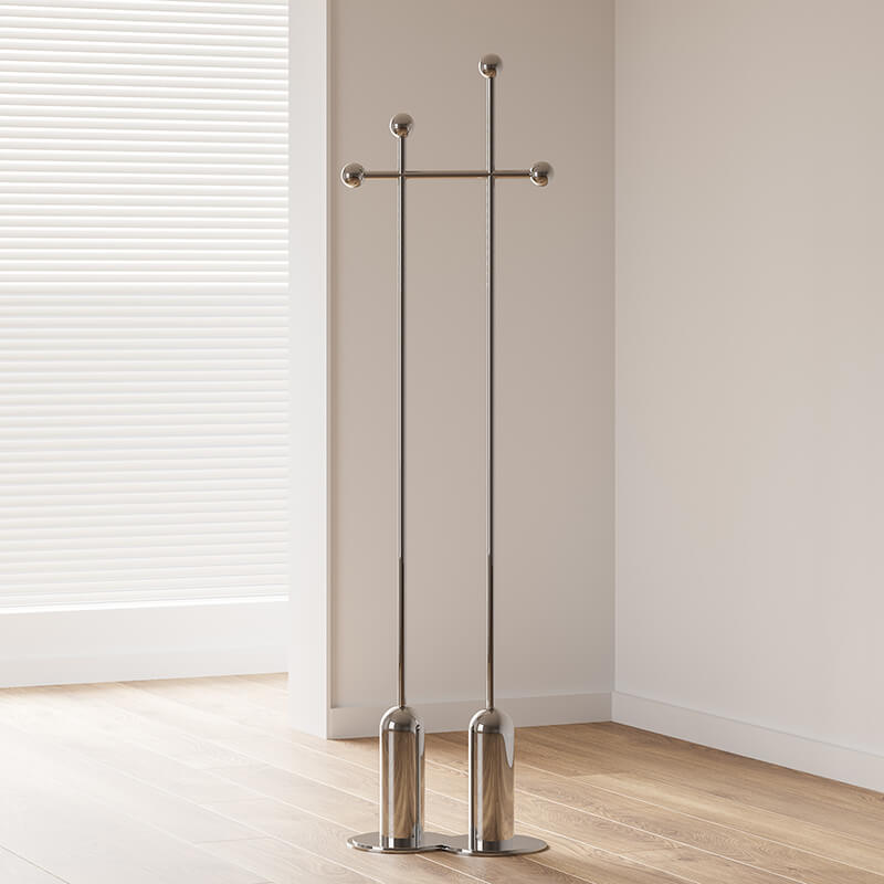 Sleek corner coat hanger showcasing modern design and functionality