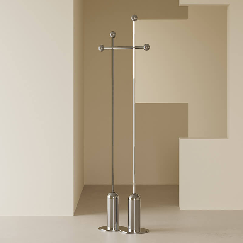 Sleek corner coat hanger showcasing modern design and functionality
