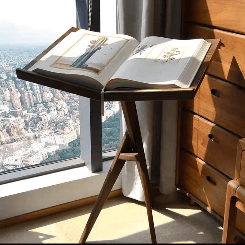 Artisan Walnut Bookshelf angle view showcasing artistic design