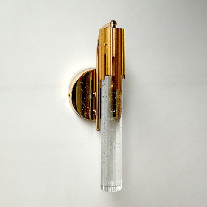 Installation of the LED wall sconce in a contemporary bedroom, demonstrating its versatility.