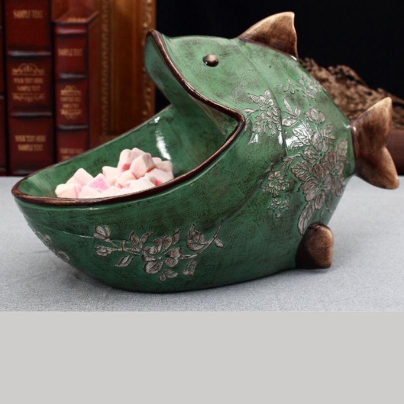 Charming retro frog sculpture showcasing an irregular shape for unique home storage.
