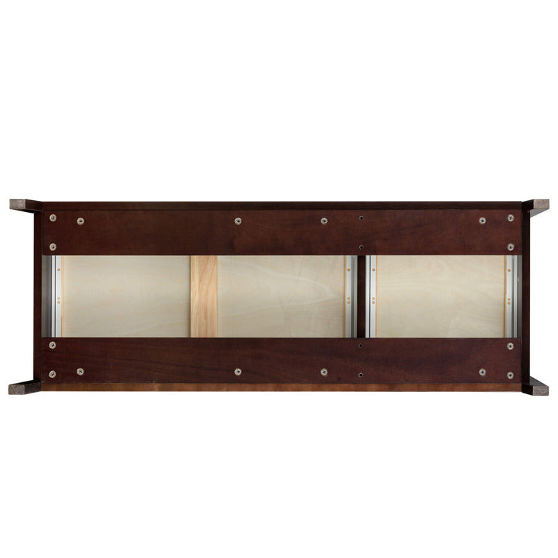 Front view of the vintage solid wood 6-drawer cabinet, emphasizing its antique design.