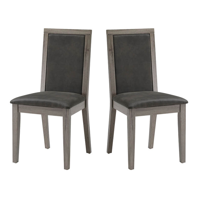 Classic Retro Gray High Back Dining Chairs - Set of 2 - Image 6
