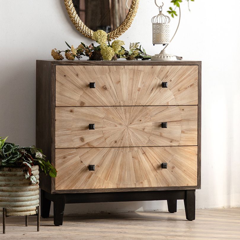Tall view of the mid-century retro solid wood sideboard showcasing its ample storage space