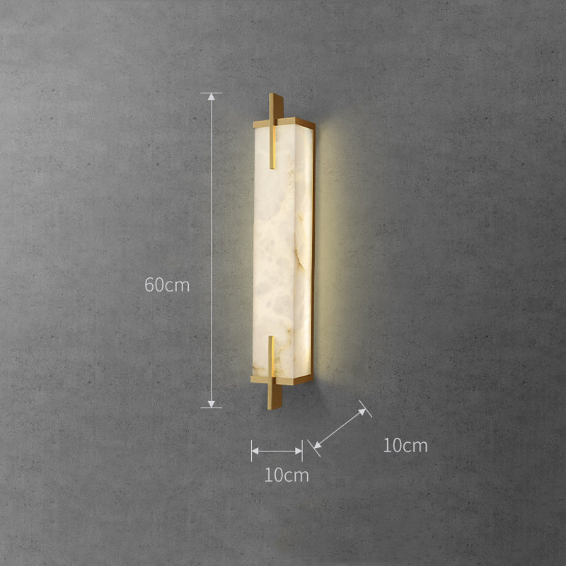 Close-up of the marble lamp highlighting its intricate design and elegant finish.