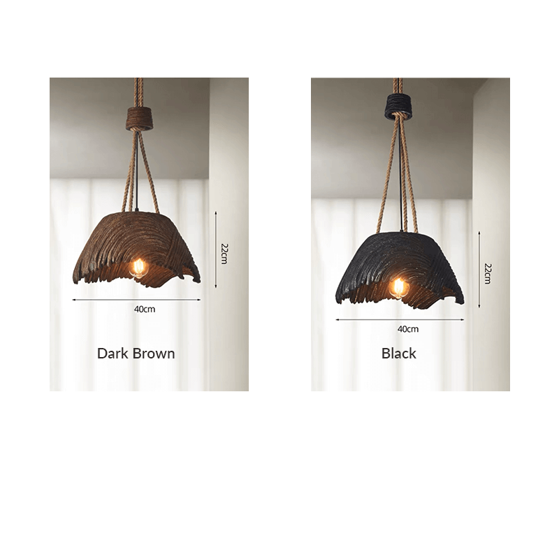 Close-up view of the eco-friendly hemp rope lamp with adjustable suspension.