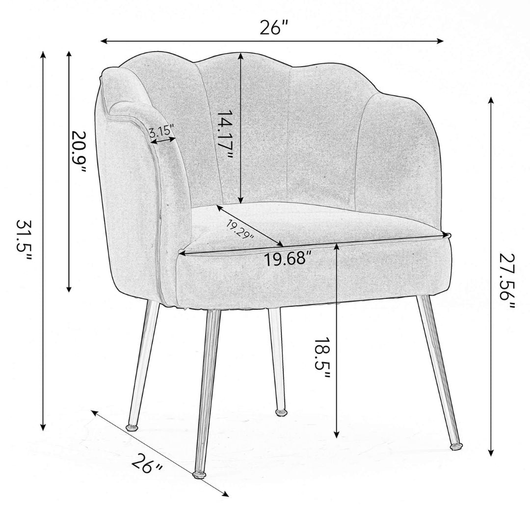 Side view of the dark green velvet accent chair showcasing its gold legs.