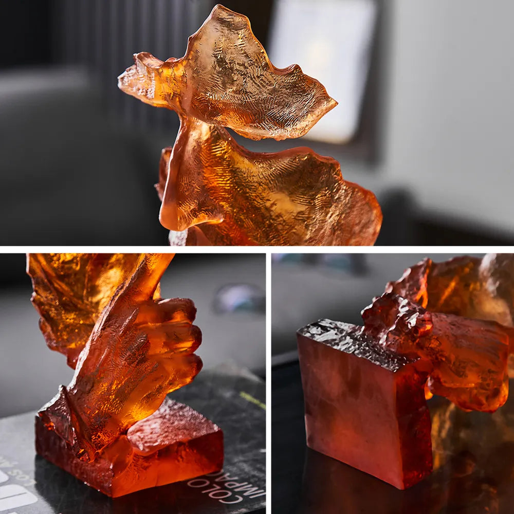 Close-up view of the Silent Mask resin sculpture showcasing its intricate design and texture.
