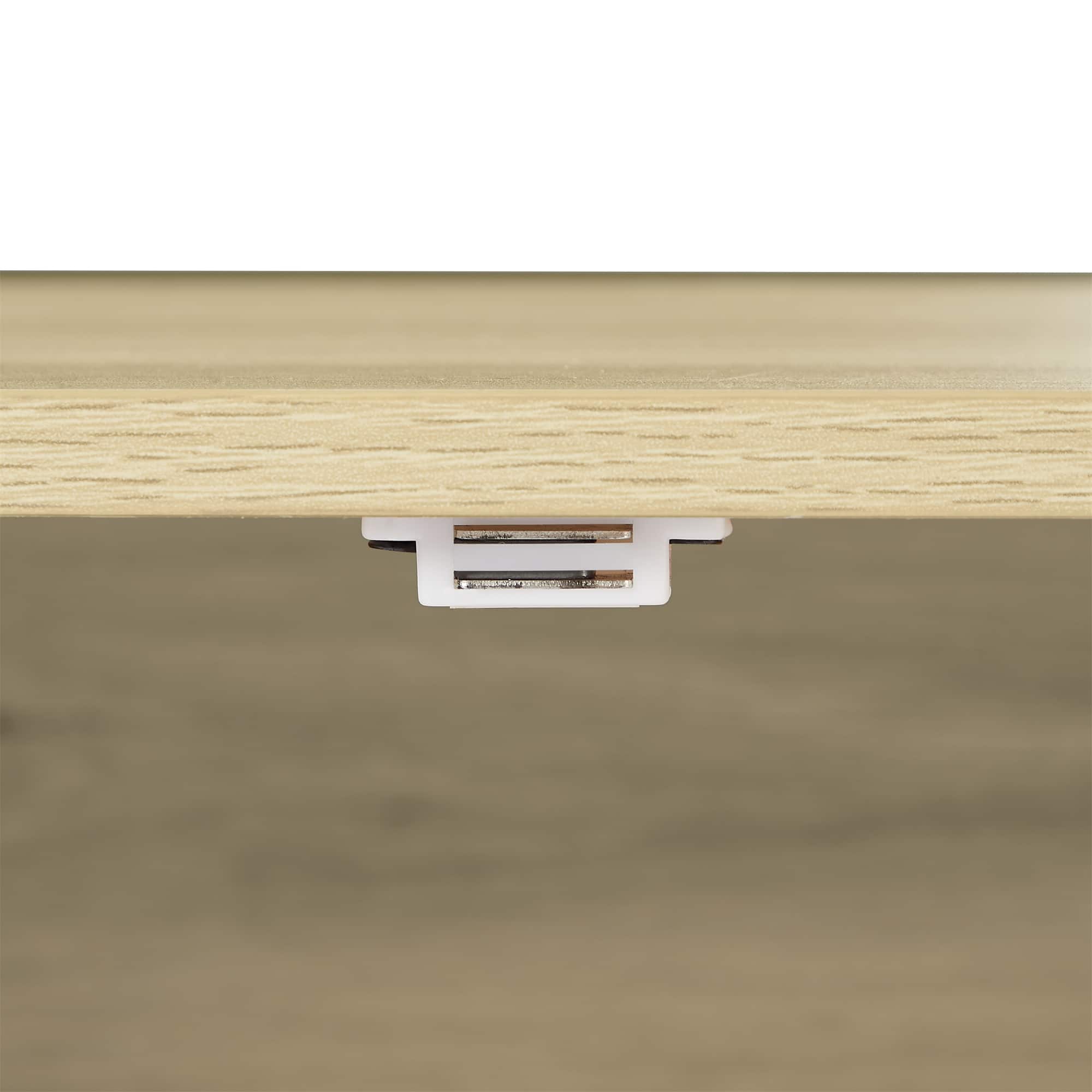 Side angle of the affordable sideboard cabinet with rattan doors, highlighting its ample storage space.