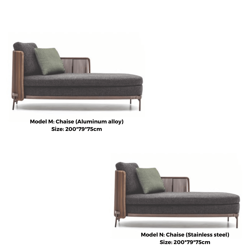 Stylish outdoor sofa for urban patios showcasing wicker-effect details
