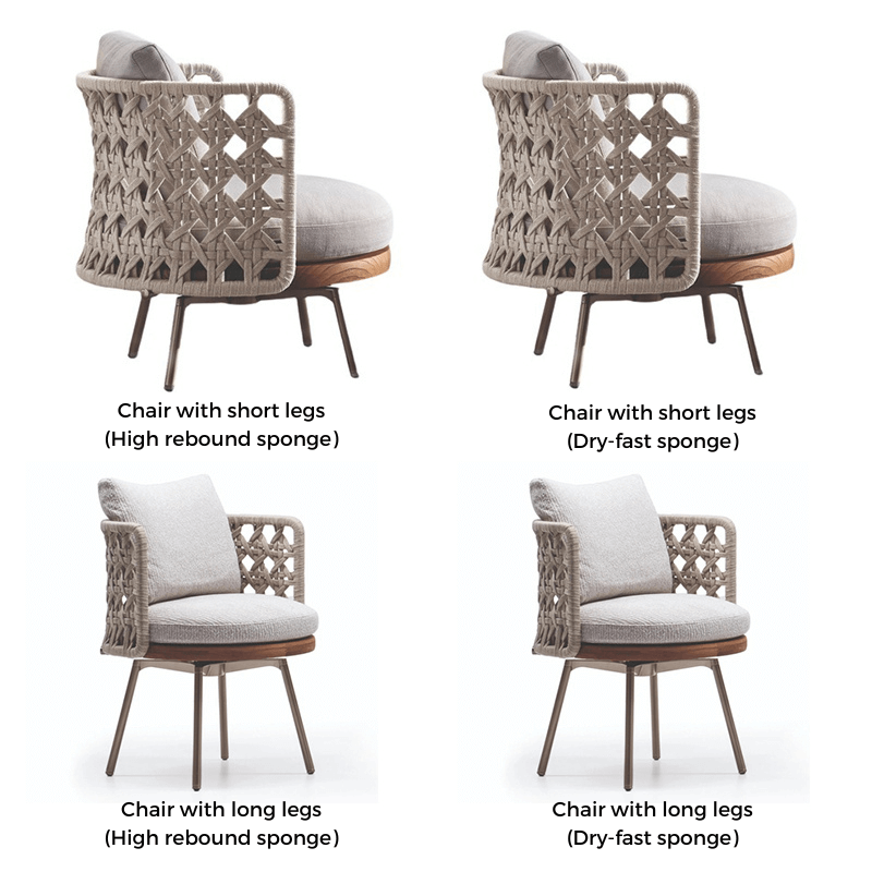 Serenity Teak Outdoor Conversational Set in a beautifully styled patio setting.