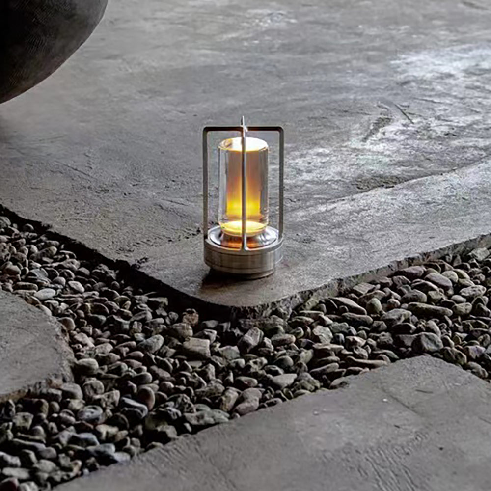 Elegant Rechargeable Touch Crystal LED Table Lamp showcasing its sleek design in a modern living room setting.