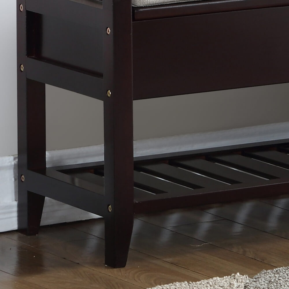 Espresso Flip-Top Shoe Storage Bench - Image 4