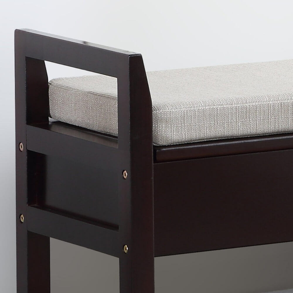 Espresso Flip-Top Shoe Storage Bench - Image 5