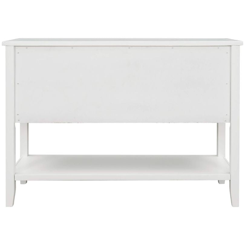 Charming Vintage Solid Wood Buffet Table with Shelves - Image 5