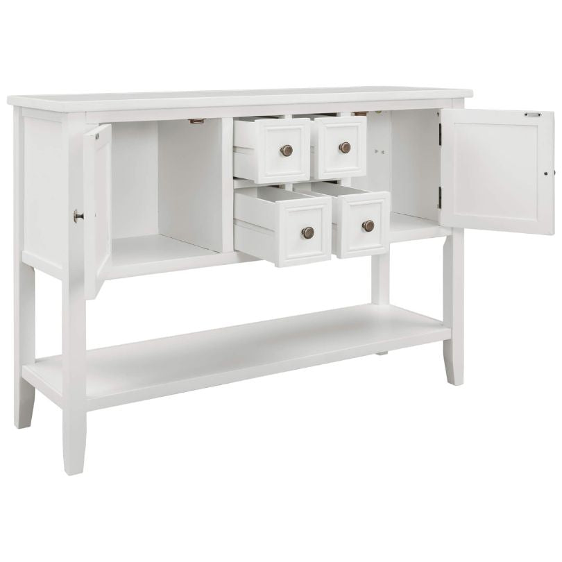 Charming Vintage Solid Wood Buffet Table with Shelves - Image 4