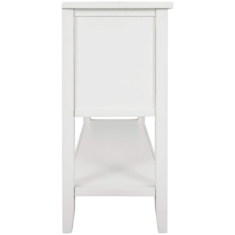 Charming Vintage Solid Wood Buffet Table with Shelves - Image 6