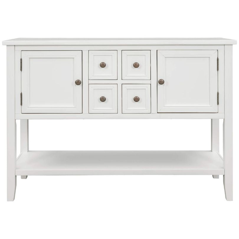 Charming Vintage Solid Wood Buffet Table with Shelves - Image 3