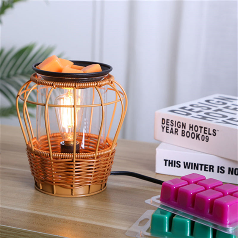 Close-up of the wax melting lamp showcasing its elegant design