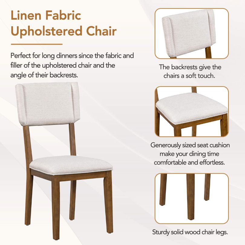 Elegant Walnut Dining Set with Trestle Table and 4 Chairs - Image 5