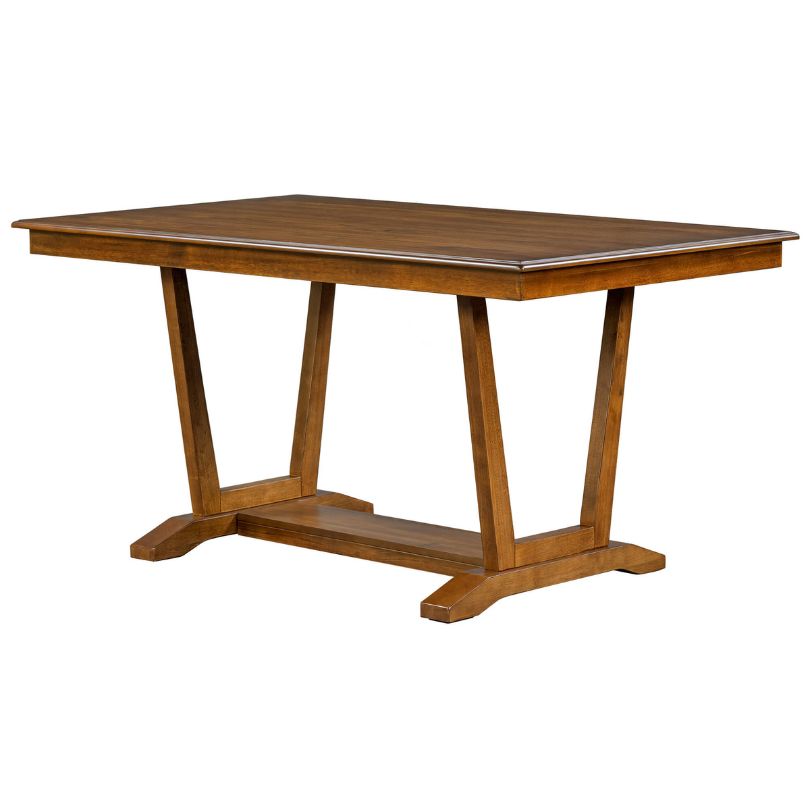 Elegant Walnut Dining Set with Trestle Table and 4 Chairs - Image 7