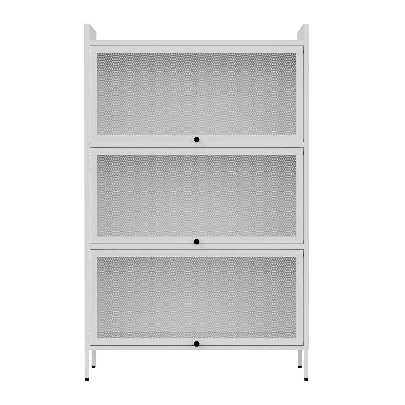 Elegant White 3-Tier Buffet Cabinet in a chic dining room setting, adding sophistication.