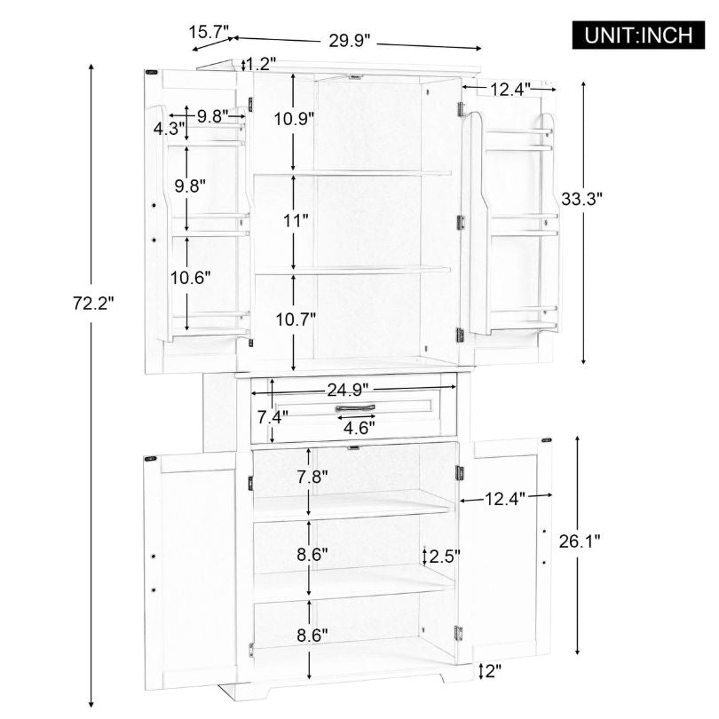 Interior layout of the cabinet highlighting the spacious compartments and organization options.