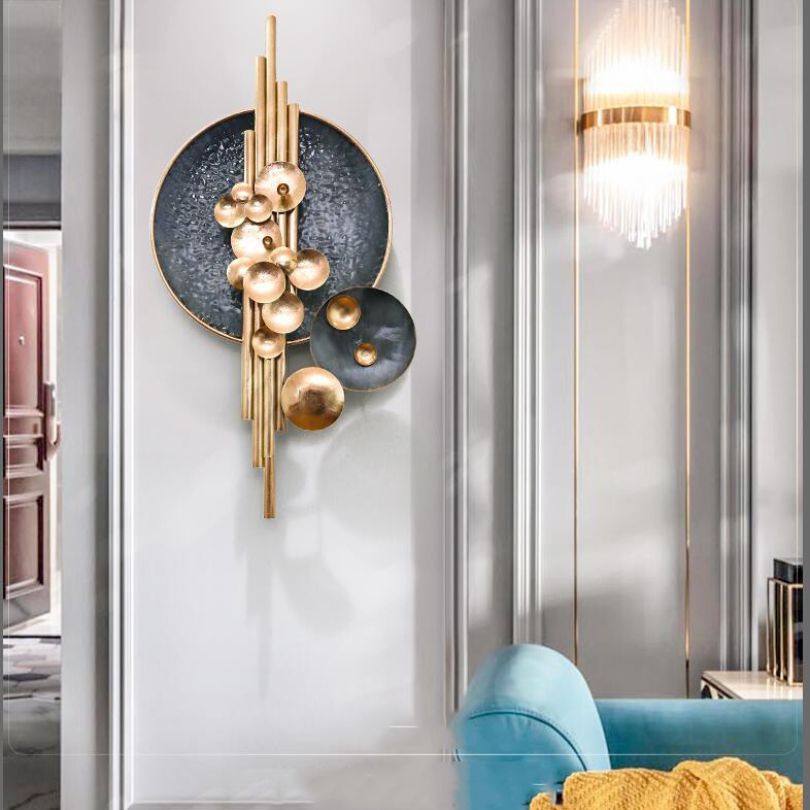 Wrought iron porch wall art displayed against a vibrant backdrop, enhancing porch decor.