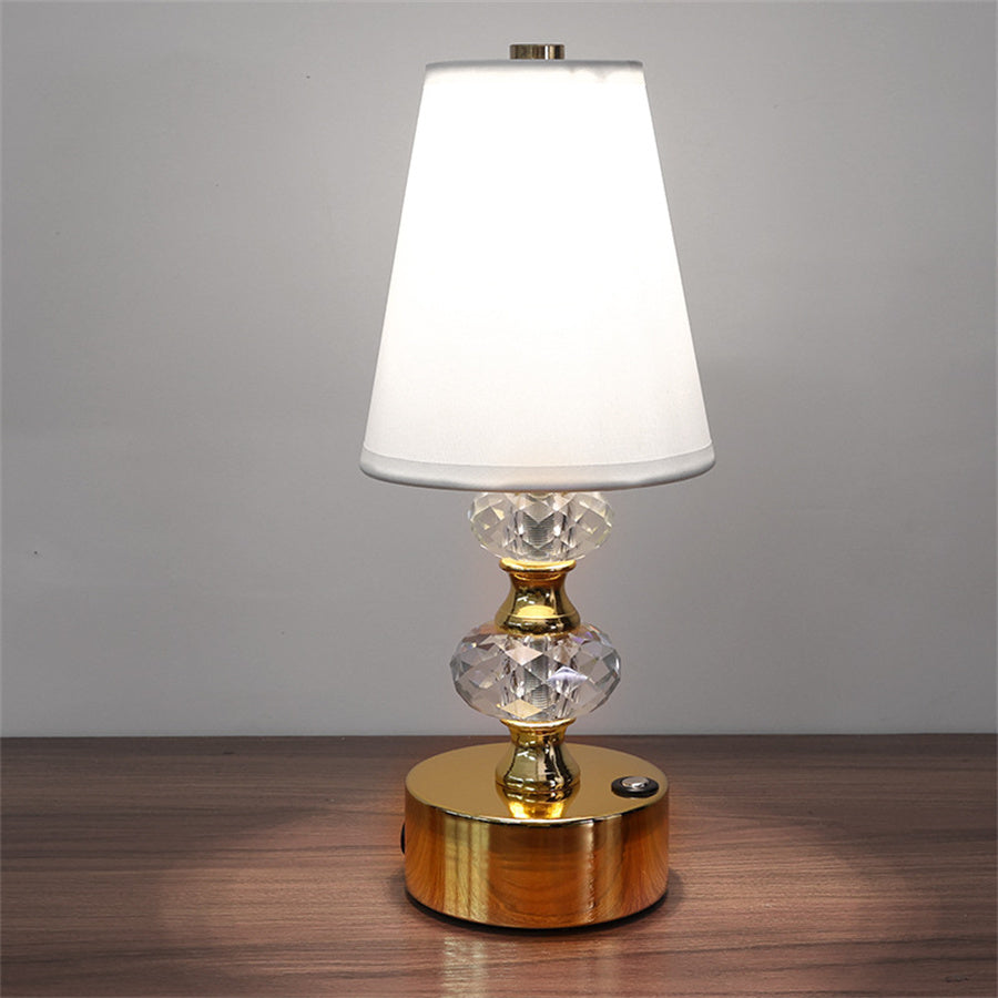 Elegant Crystal Touch Sensor LED Table Lamp in a cozy bedroom setting