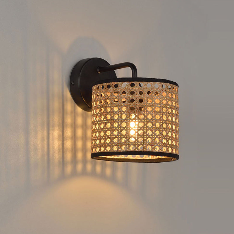 The wall light adorned in a modern kitchen, showcasing its stylish vintage design.