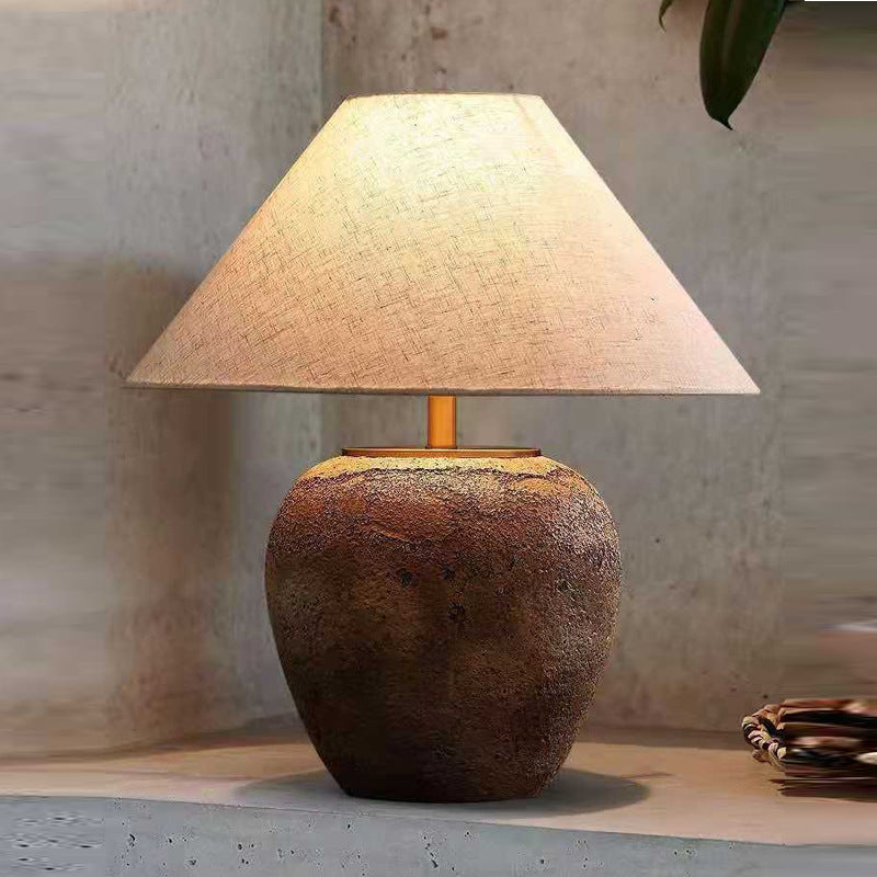 Close-up view of the ceramic lamps pot pattern, reflecting its artistic craftsmanship.