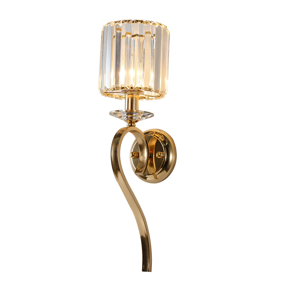 Close-up view of the clear glass shade of the Nordic Copper Wall Light, highlighting its exquisite craftsmanship.
