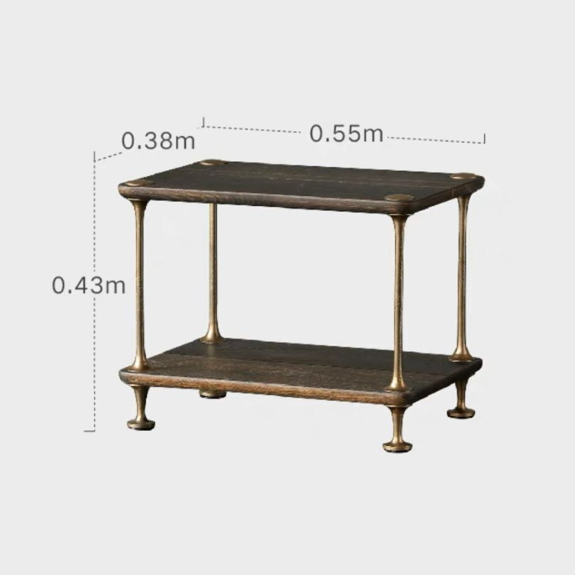 Elegant Nordic Oak Wood Two-Tier Coffee Table showcasing natural wood finish