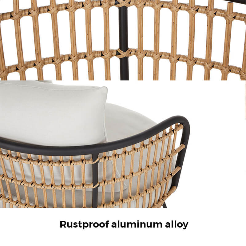 Chic Mid-Century Rattan Patio Conversation Set - Image 5