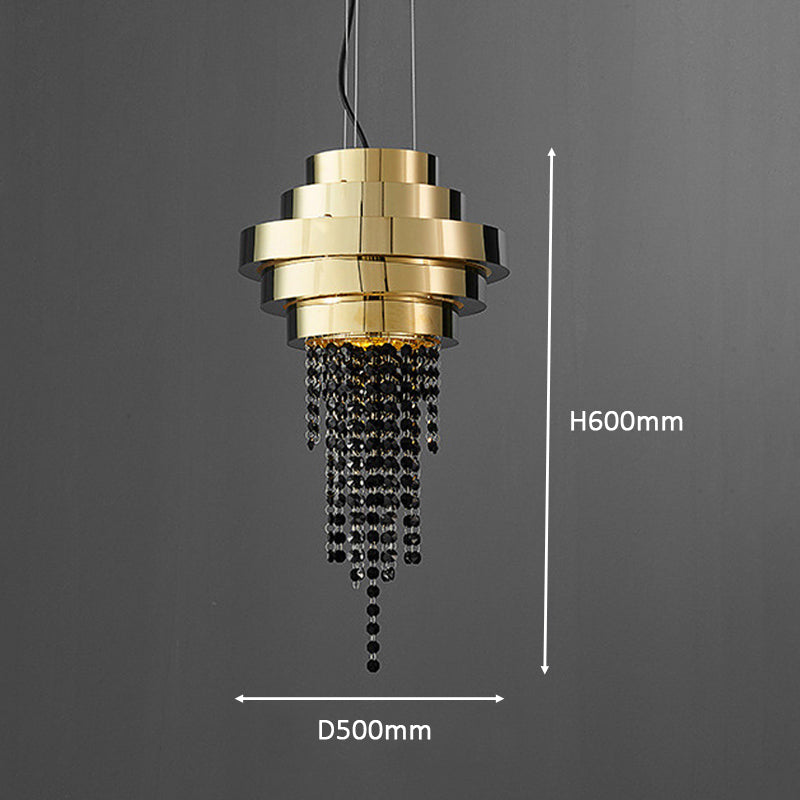 Elegant installation of the luxury chandelier in a modern dining room setting.