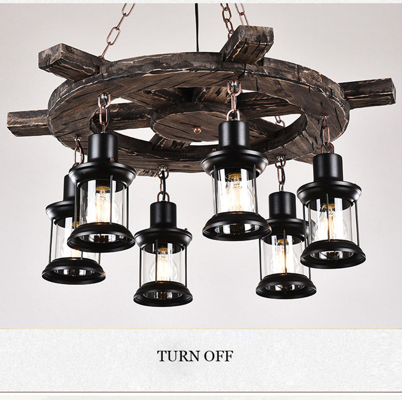 Vintage Industrial Glass Pendant Light showcasing its unique design from various angles.