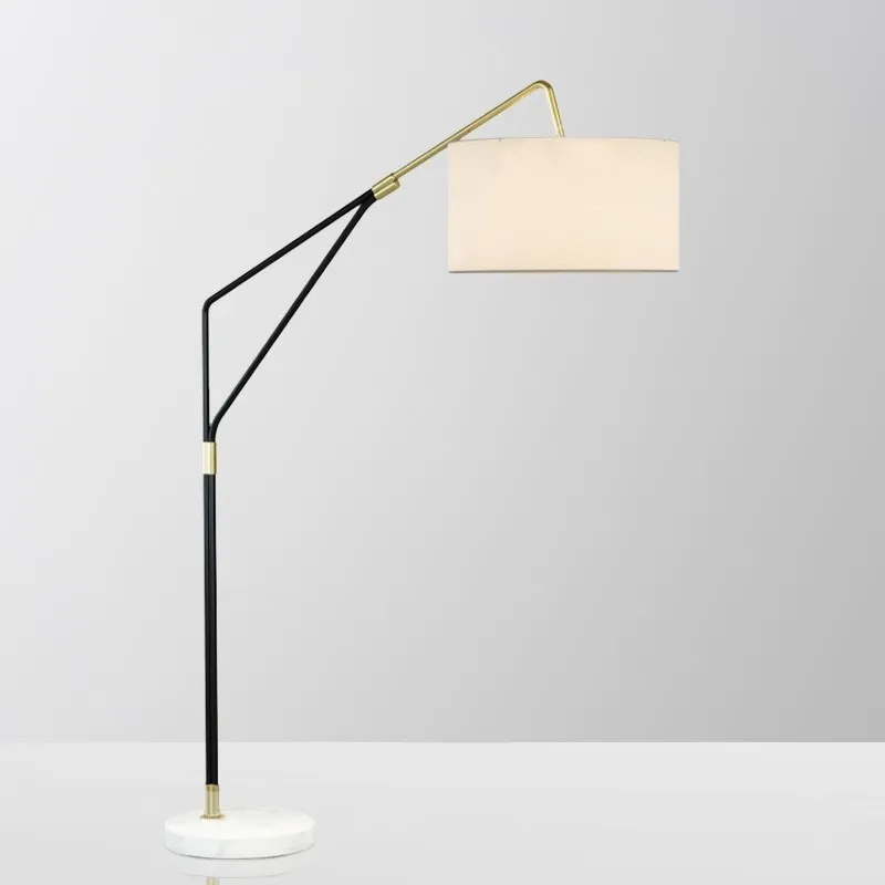 Elegant Japanese Arc Floor Lamp with Marble Base - Image 4