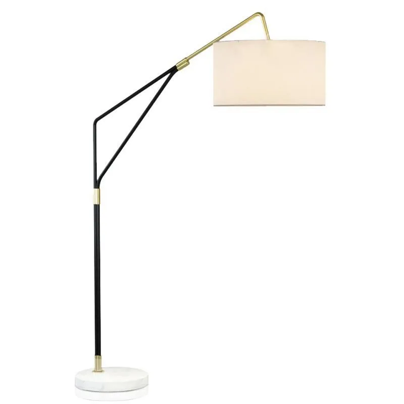 Elegant Japanese Arc Floor Lamp with Marble Base - Image 5