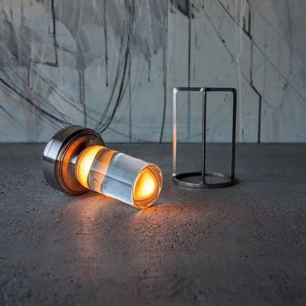 Close-up view of the touch sensor feature on the dimmable crystal touch lamp for living room.
