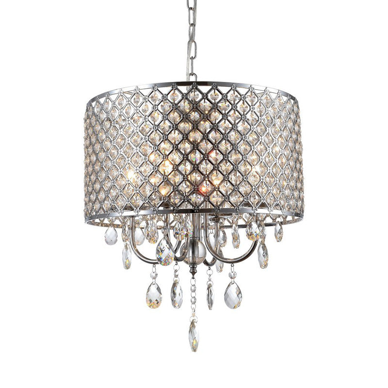 Chandelier installed in a modern dining room setting