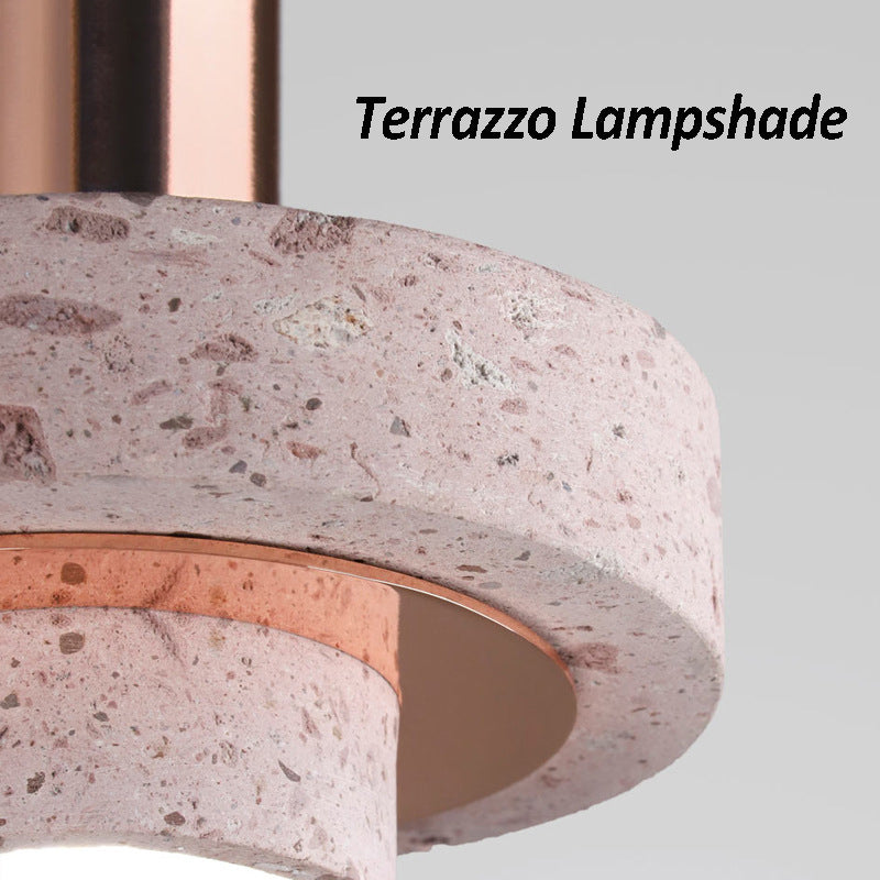 Nordic Pink Terrazzo LED Pendant Light - Image 10