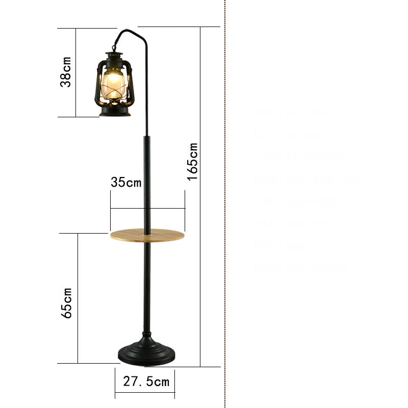 Close-up of the metal shelf on the Nordic LED floor lamp, highlighting its stylish design.