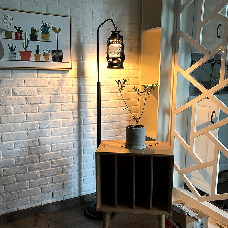 Ambient view of the Nordic floor lamp illuminating a serene bedroom corner.