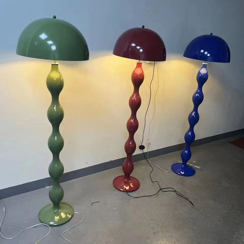 The LED mushroom floor lamp illuminating a modern foyer with its soft glow.